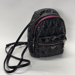 Victorias Secret Mini Backpack Gold Studs Quilted And Puffy. Pink Lining